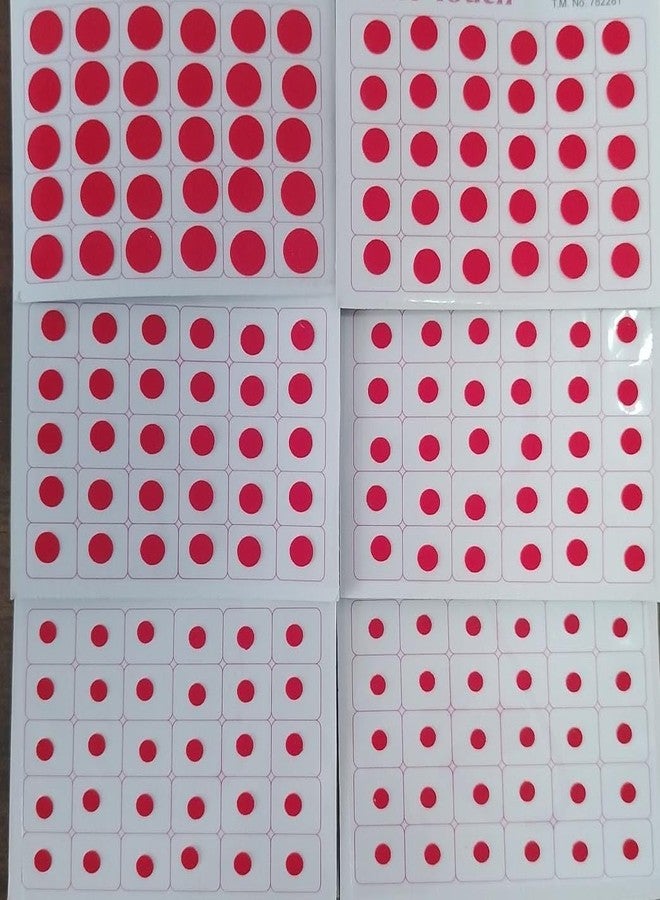Fine Touch 720 Bindi Count Red Color Multi Size Polka Dots Indian Daily Use or Craft work Bindi (Red) - Image 1